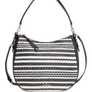 cobble hill - straw mylie raffia & leather hobo